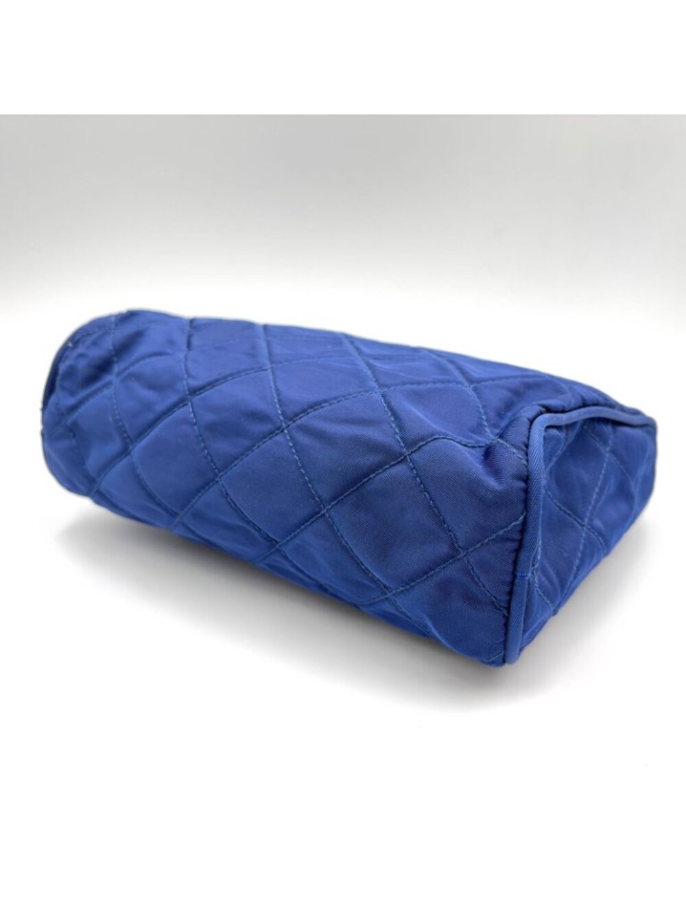 Prada Quilted Nylon Blue Pouch Silver - Picture 5 of 10